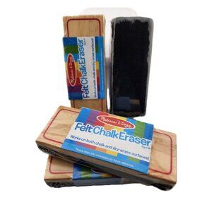 SET of 4 Melissa & Doug Felt ERASERs Chalkboard / Wipe Off / Dry Erase Board New